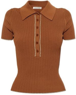 By Malene Birger Tops ,Bruin ,Polyester Benita Poloshirt