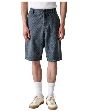Daily Paper Korte Broeken ,Blauw ,Katoen Washed Monogram Woven Shorts