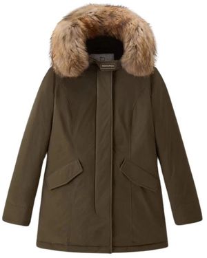Woolrich Parka De Lujo Con Piel De Mapache Ártico, Mujer, Talla - Verde