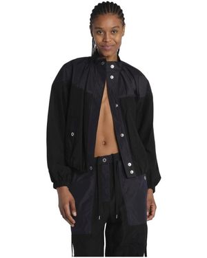 3.1 Phillip Lim Jassen ,Zwart ,Nylon Bomber Utility Bicolore
