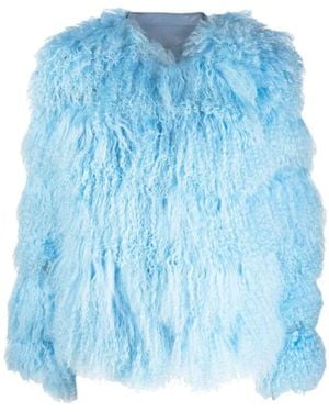 Dan Cassab Hellblaue steppjacke ohne kragen