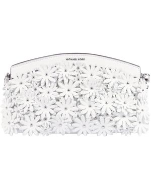Michael Kors Athena Floral Appliqué Convertible Clutch - Wit