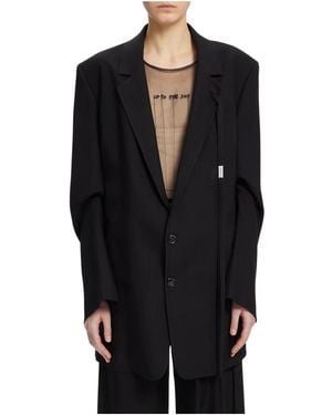 Ann Demeulemeester Single-Breasted Coats - Zwart