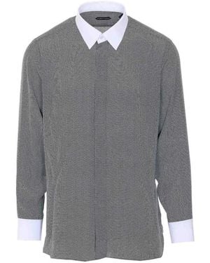 Tom Ford Zijden Shirt Met Geometrische Print - Grijs
