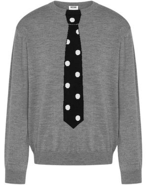 Moschino Round-Neck Knitwear - Grey