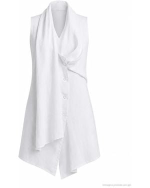 MEIMEIJ Tops ,Wit ,Linnen Asymmetric Gilet