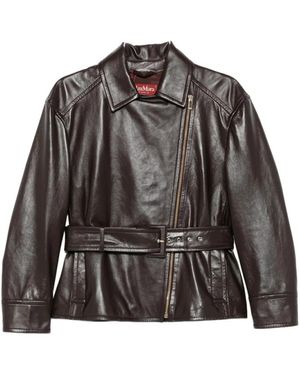 Max Mara Leather Jackets - Noir