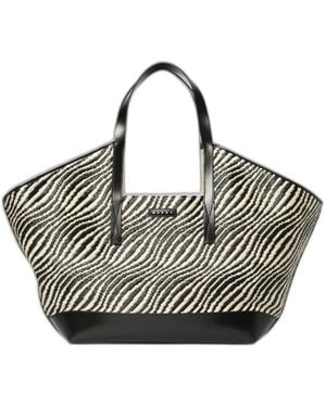 Marni Raffia-Effekt Stoff-Tasche - Schwarz