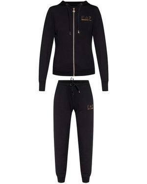 EA7 Hoodie En Sweatpants Set - Zwart
