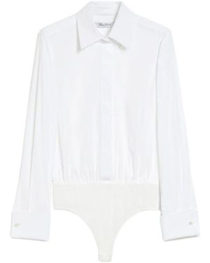 Max Mara Weiße Klassische Bluse Mit Spitzkragen