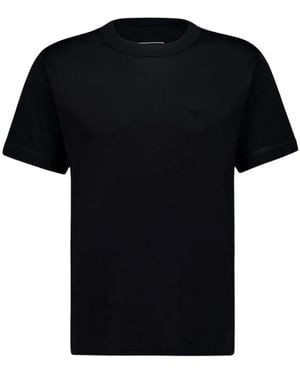 Y-3 Tops ,Zwart ,Katoen Slim Short Sleeve Tee