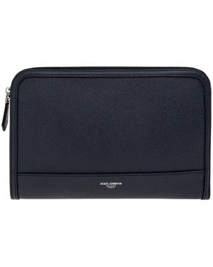 Dolce & Gabbana Leder Pochette - Blau