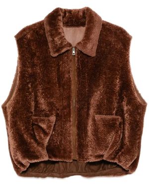 Simonetta Ravizza Mouwloze Bodywarmer Met Ritssluiting Aan De Voorkant - Bruin