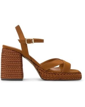 Castañer Schoenen ,Oranje ,Leer Viena Sandaal - Bruin