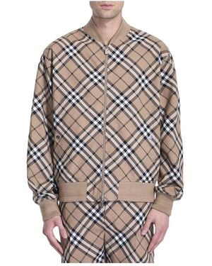 Burberry Jassen ,Wol Bomber Jacket - Naturel
