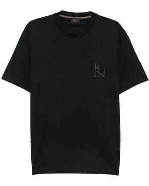 Brioni Tops ,Zwart ,Katoen Trui Met Ronde Hals