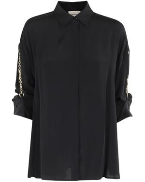 Semicouture Zwarte Overhemd Met Kettingdetail