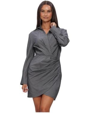 co'couture Kleedjes ,Grijs ,Leer Lyvia Cc Pin Wrap Jurk