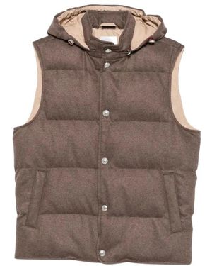 Eleventy Gilet Met Capuchon - Bruin