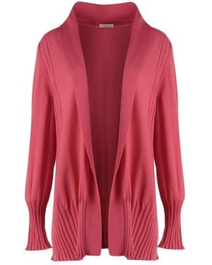 Malo Luxuriöser cashmere cardigan mit rippenbündchen - Rot