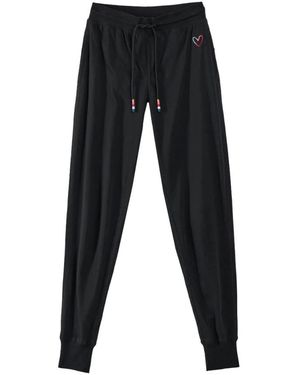 Paul Smith Broeken ,Zwart ,Katoen Pantaloni Felpa Cuore Swirl