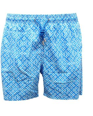 Mc2 Saint Barth Gustavia Beachwear Geo Mono Badeanzug - Blau