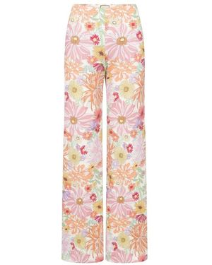Seductive Kimberly Flower Wijde Broek - Roze