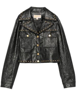 Michael Kors Leather Jassen - Zwart
