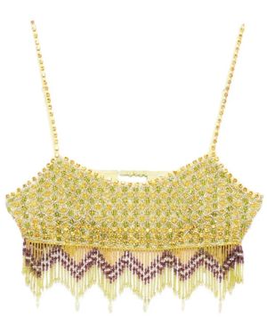 Bode Tops ,Veelkleurig ,Polyester Bottleglass Top - Geel