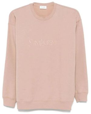 Saint Laurent Hoodies & Sweatvesten ,Roze ,Katoen Cotton Sweatshirt