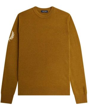 Fred Perry Gestrickte Rundhalspullover - Grün