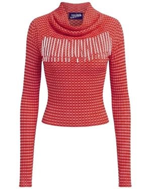 Jean Paul Gaultier Asymetric Collar Sweater - Rot