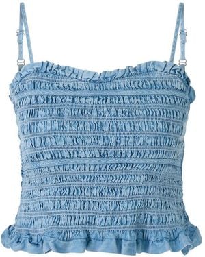 Marc Cain Gesmoktes Bustier - Blau