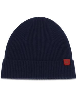 Kiton Rippstrick-Mütze Aus Wolle - Blau
