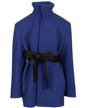 Saint Laurent Belted Coats - Azul