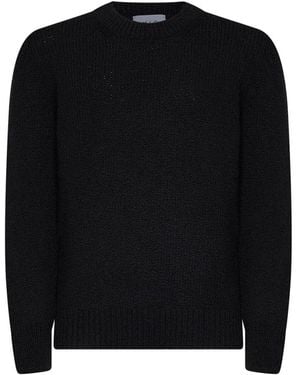 D4.0 Rundhals-Pullover Mit Rippstrick - Schwarz