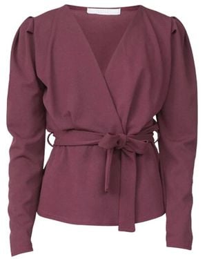 Sisters Point Nasa-Ls Blouse Met Lange Mouwen - Paars