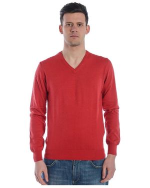 Daniele Alessandrini V-Neck Knitwear - Red