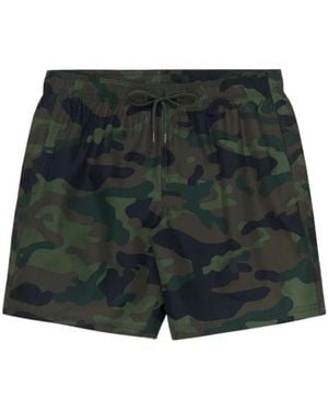 Sundek Badmode ,Veelkleurig ,Polyester Mid-Length Zwemshorts - Groen