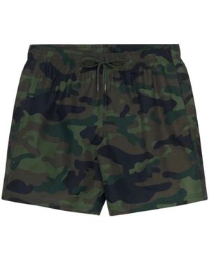 Sundek Badmode ,Veelkleurig ,Polyester Mid-Length Zwemshorts - Groen