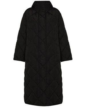 Stand Studio Jassen ,Zwart ,Polyester Gewatteerde Winterjas Met Capuchon