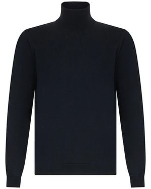 Roberto Collina Truien & Vesten ,Zwart ,Truien - Blauw