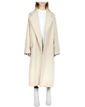 Malloni Single-Breasted Coats - Natural