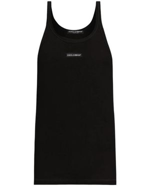 Dolce & Gabbana Tops ,Zwart ,Katoen Rip Tanktop