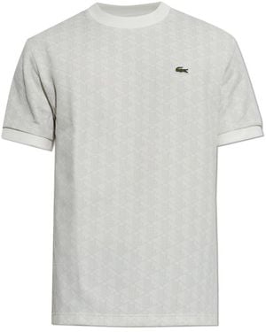 Lacoste Tops ,Grijs ,Katoen Monogram T-Shirt