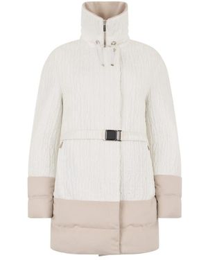 Moorer Gepolsterte Jacke Mit Gürtel - Weiß