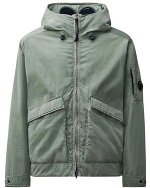 C.P. Company Jassen ,Groen ,Leer Goggle Gevoerde Jas