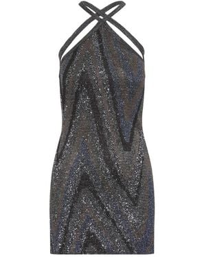 Missoni Zigzag Lamé Viscose Mini Jurk - Zwart