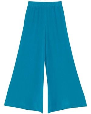 Gianluca Capannolo Broeken ,Blauw ,Elastische Taille Palazzo Antonia Broek