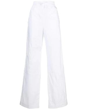 Marine Serre Household Linen Straight-Leg Cotton Trousers - White